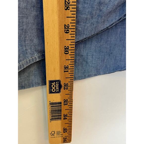 Polo Jeans Co. Ralph Lauren Mens XL Blue Long Sleeve Chambray Button Front Shirt - Picture 5 of 5